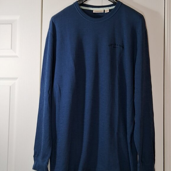 Scotch & Soda Long Sleeve Shirt Blue Amsterdam Logo - Picture 1 of 9